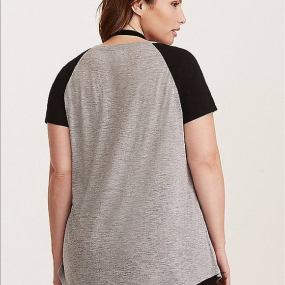 💜Torrid Embroidered Tiger Raglan Tee - Picture 4 of 4